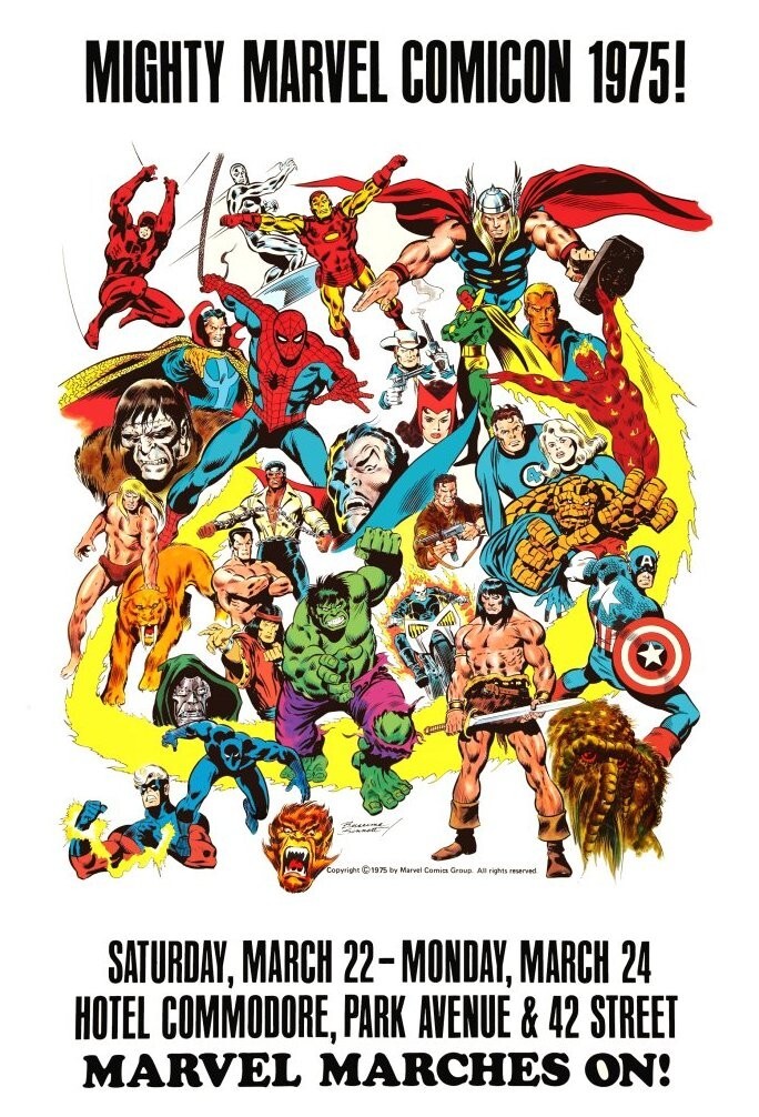 Marvel Comics COMICON 1975 18 x 26 Inch RP Print Clean Clear Images Marvel Comics COMICON 1975 18 x 26 Inch RP Print Clean Clear Images