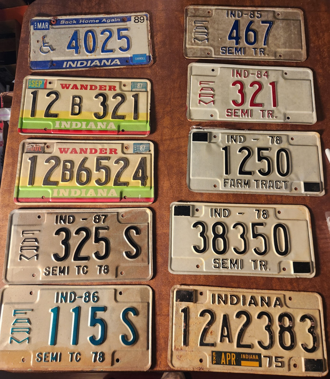 10 Vintage Indiana License Plate Lot Tag Mancave Wall Decor Project Art 70 80 90