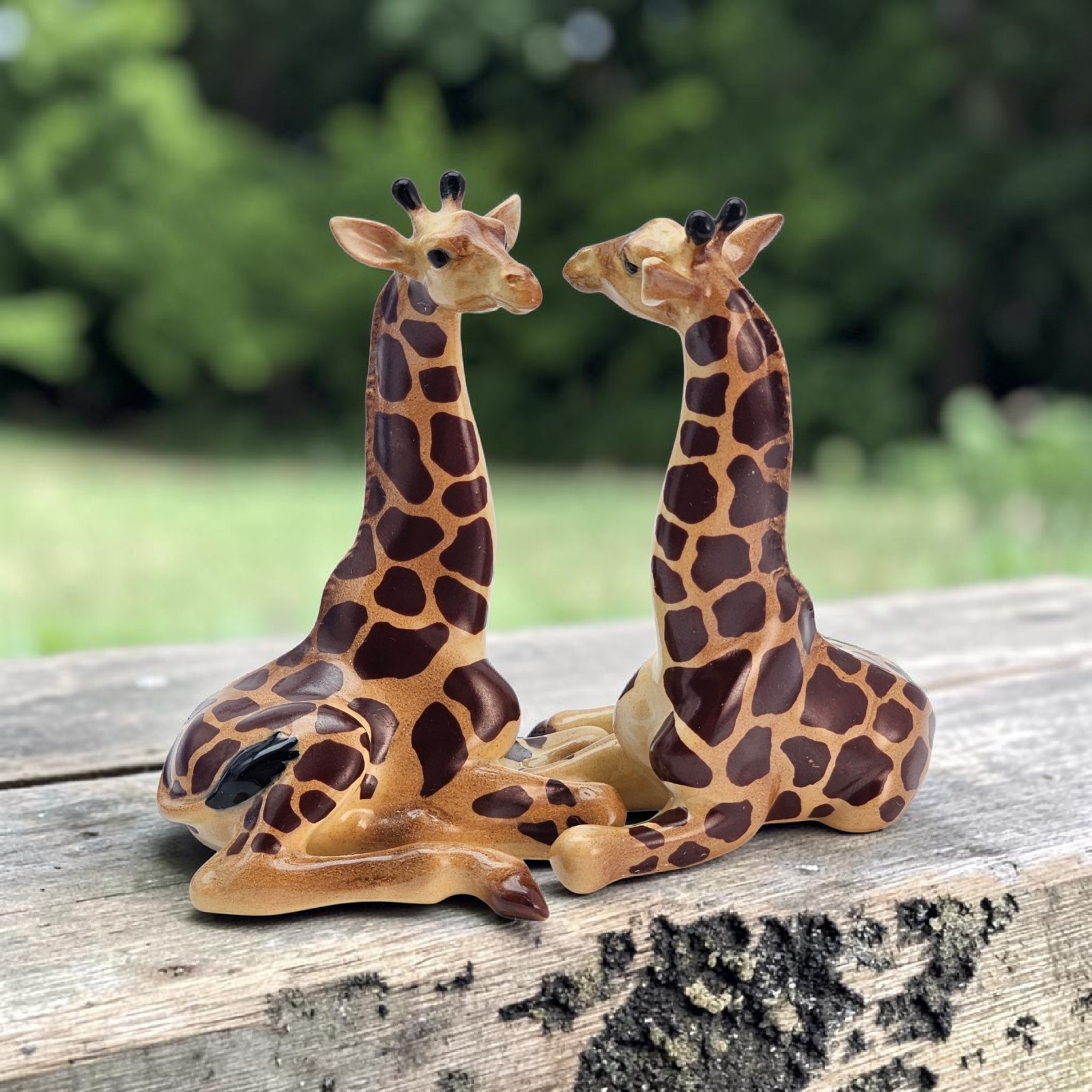 VTG Pair Hagen Renaker Giraffe Calf Figurines HR San Marcos Maureen Love MINT