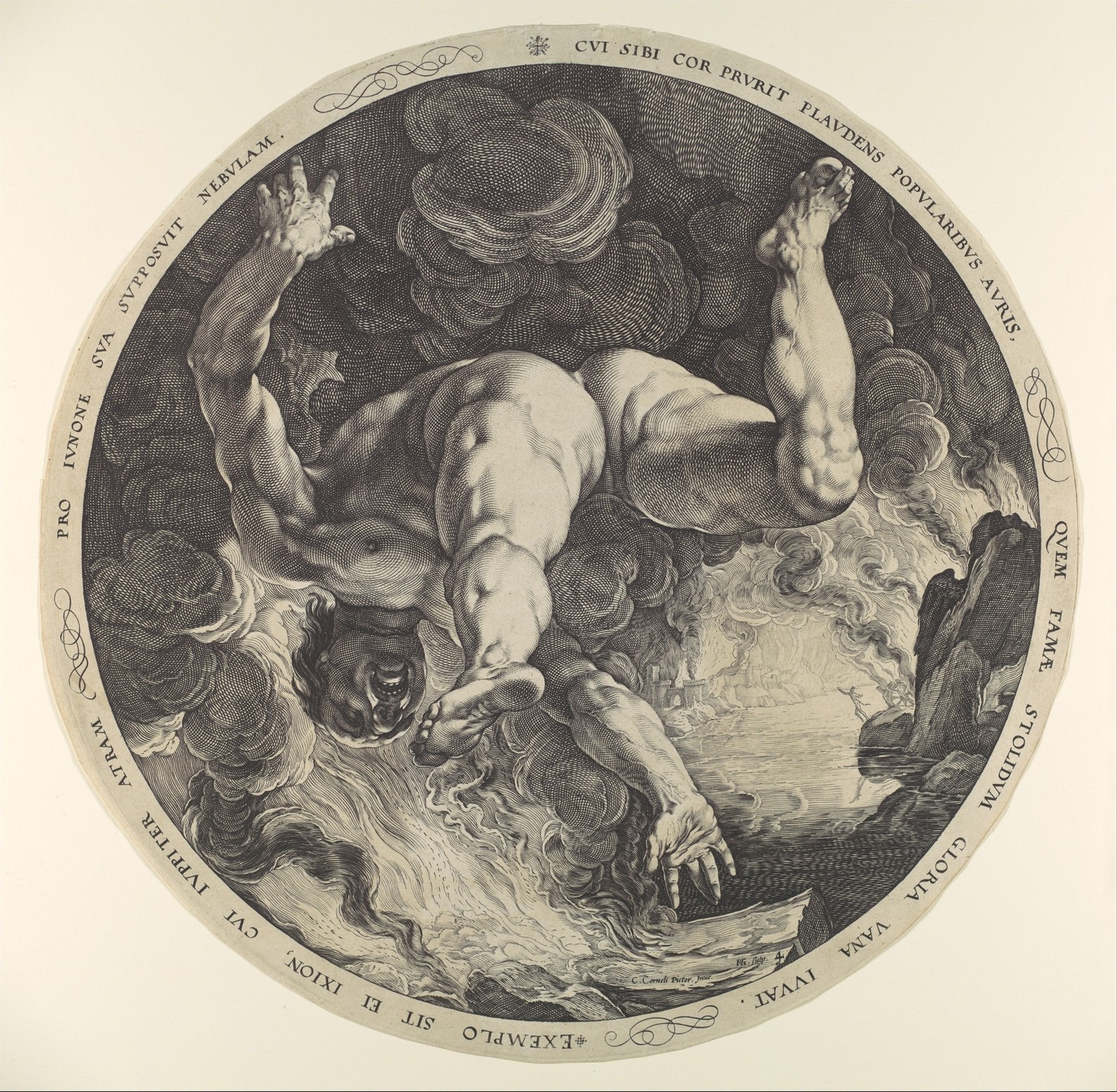 Hendrick Goltzius Ixion Vintage 1588 Engraving Photo Reprint Wall Art