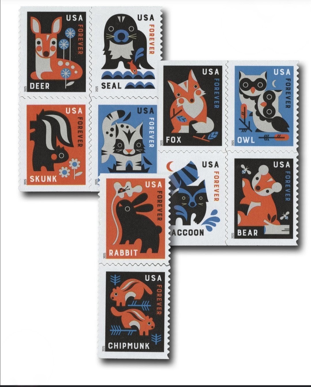 USPS 2025 Baby Wild Animals Forever Stamps Booklet of 20, Wildlife