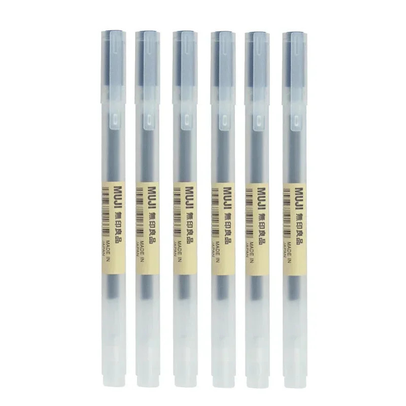 MUJI Gel Pen 0.38mm Black Ink Set of 6 Japanese Stationery School Office