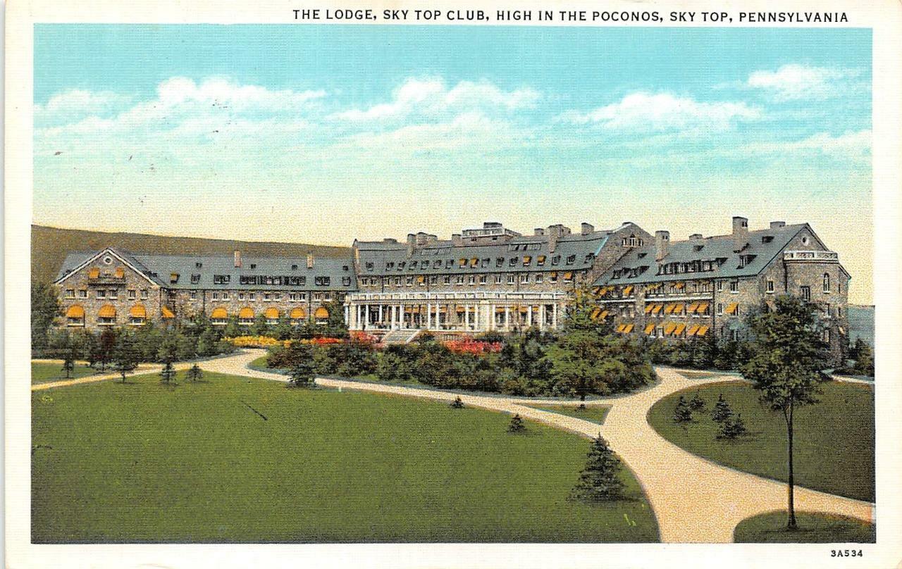 SKYTOP, Pennsylvania PA ~ LODGE~SKY TOP CLUB Poconos~Barret Township  Postcard