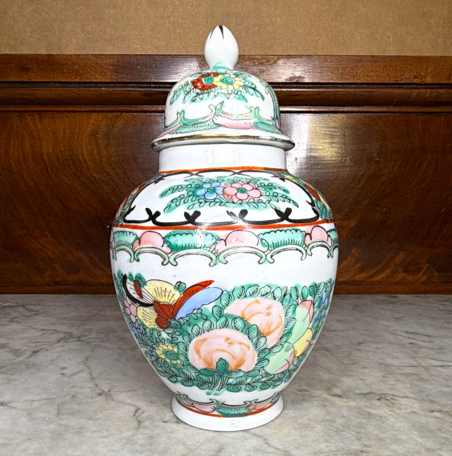Vintage Yuet Tung Porcelain Ginger Jar Lid 6.25\
