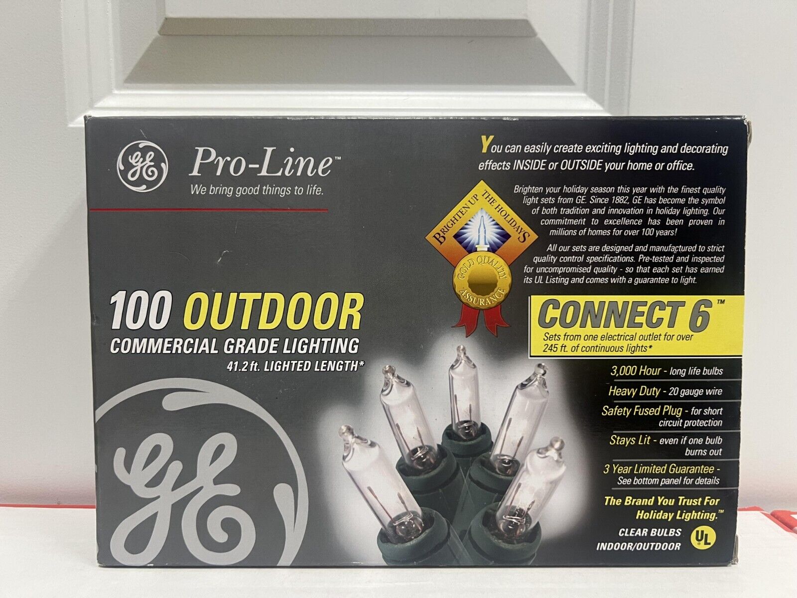 GE Pro-Line 100 Outdoor Commercial Grade Connect 6 Clear White Lights New