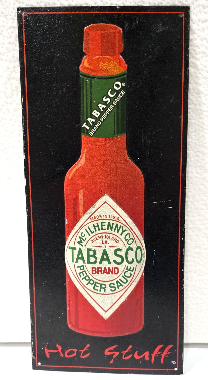 VTG 1998 Tabasco Hot Pepper Sauce Advertising Tin Metal Sign 17\