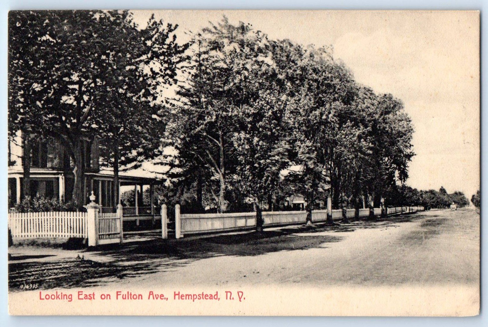 c1905 View Of Main Street Hempstead Long Island New York NY House Trees Postcard