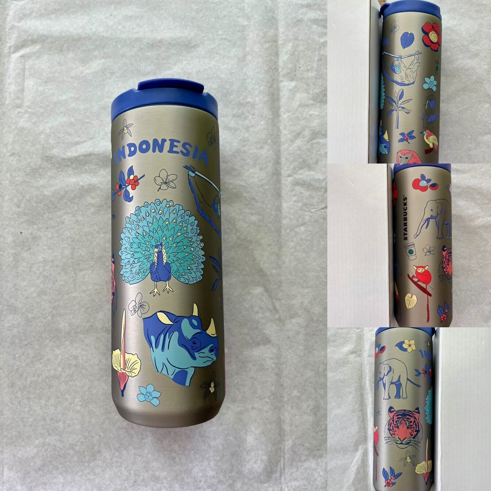 Starbucks Tumbler Indonesia Independence Day Special Flora & Fauna Purple Top