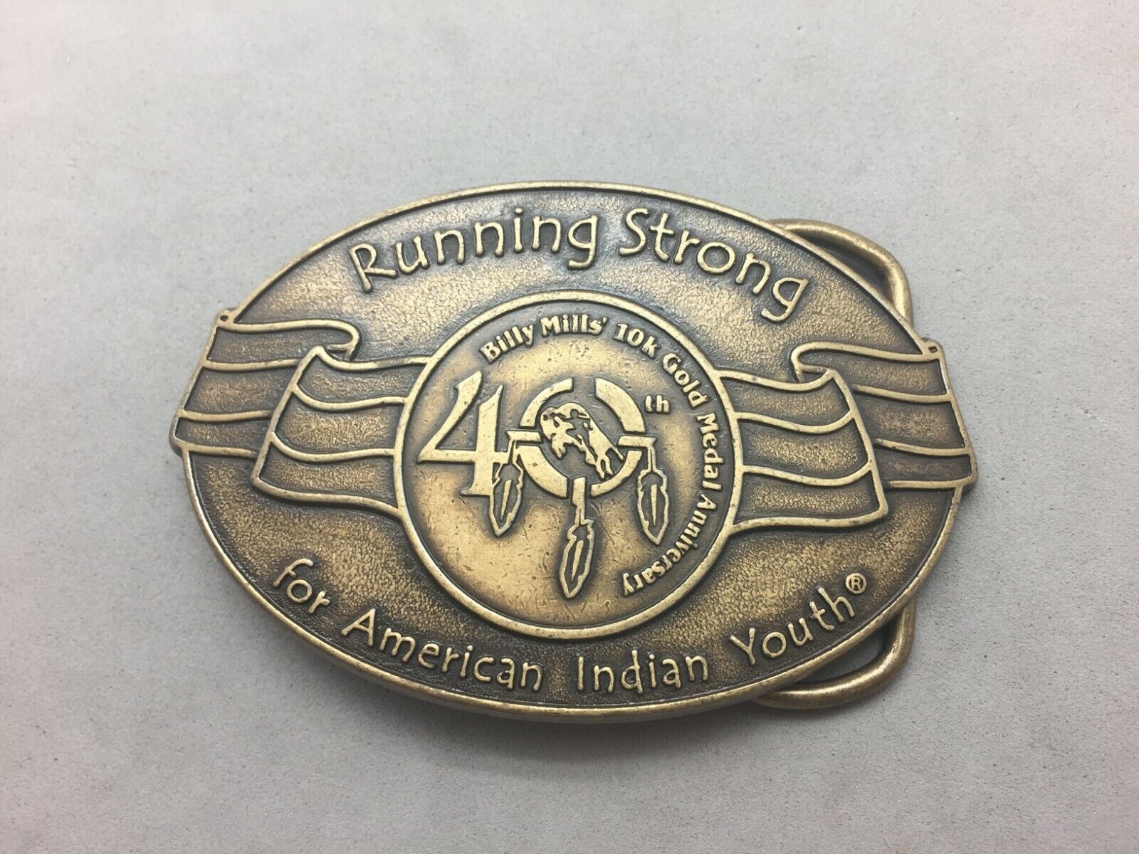 Running Strong For America Indian Youth Billy Mills Olympic 40th Annivers Buckle