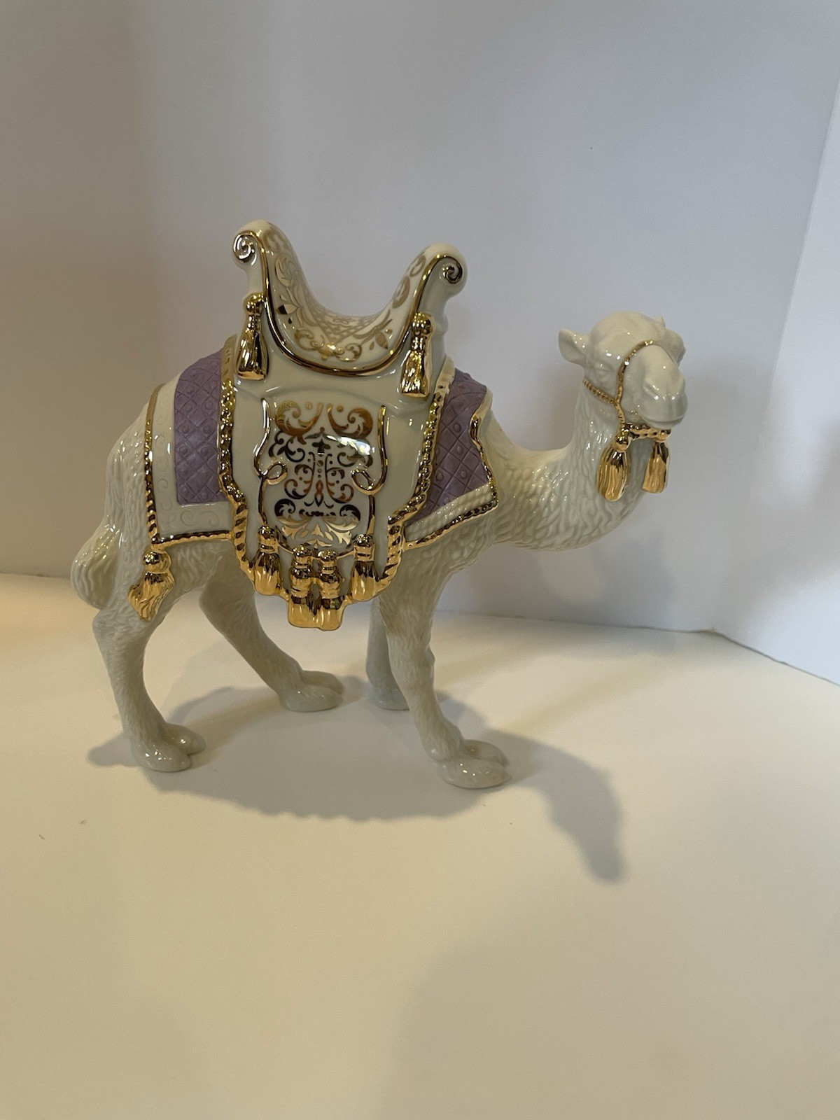 Lenox First Blessing Nativity Camel Purple Gold Porcelain Figurine Mint EUC