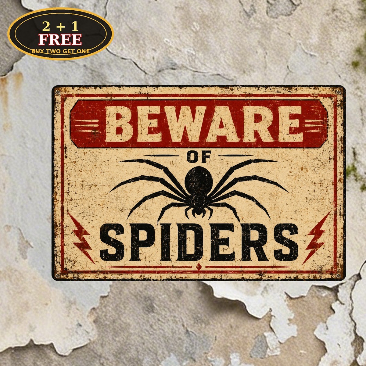 Beware of Spiders Indoor Porch Greenhouse Pest Control Alert Metal Tin Sign 8x12