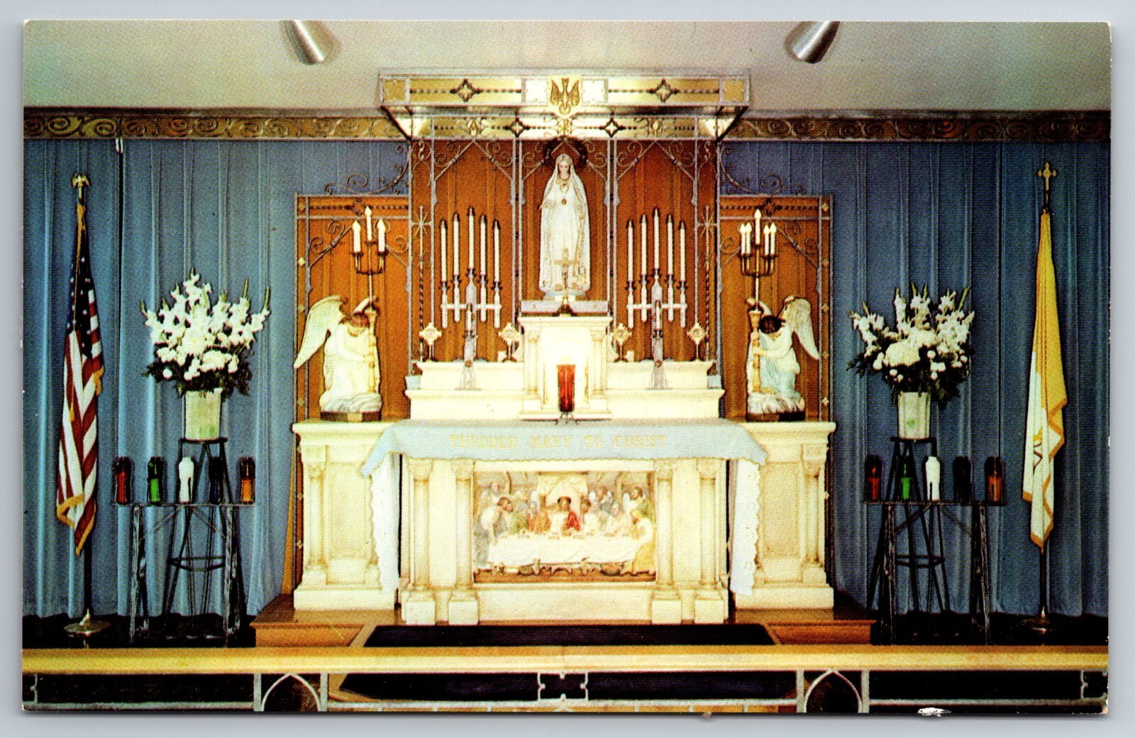 Bensalem, PA, Our Lady of Fatima Chapel, Interior, Vintage Postcard Bensalem, PA, Our Lady of Fatima Chapel, Interior, Vintage Postcard