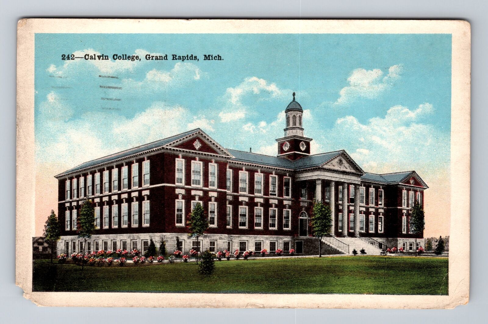 Grand Rapids MI-Michigan, Calvin College, Antique, Vintage c1919 Postcard