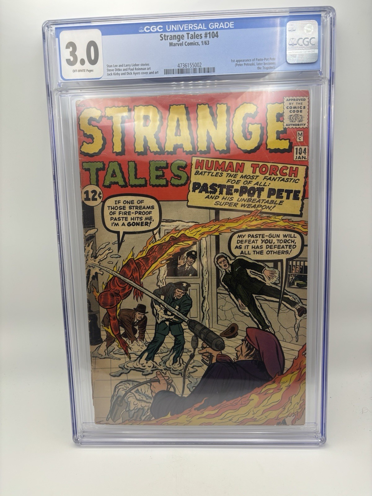STRANGE TALES #104 1963 Stan Lee Steve Ditko CGC 3.0 1st Paste-Pot Pete KEY