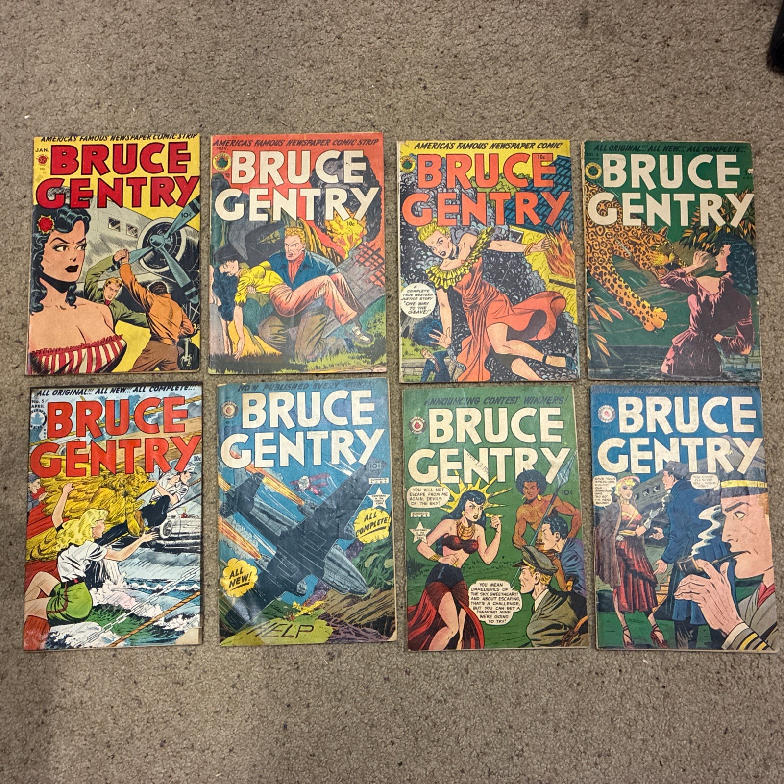 Bruce Gentry #1,2,3,4,5,6,7,8 Full Series - GGA War Comics from 1948 Bruce Gentry #1,2,3,4,5,6,7,8 Full Series - GGA War Comics from 1948