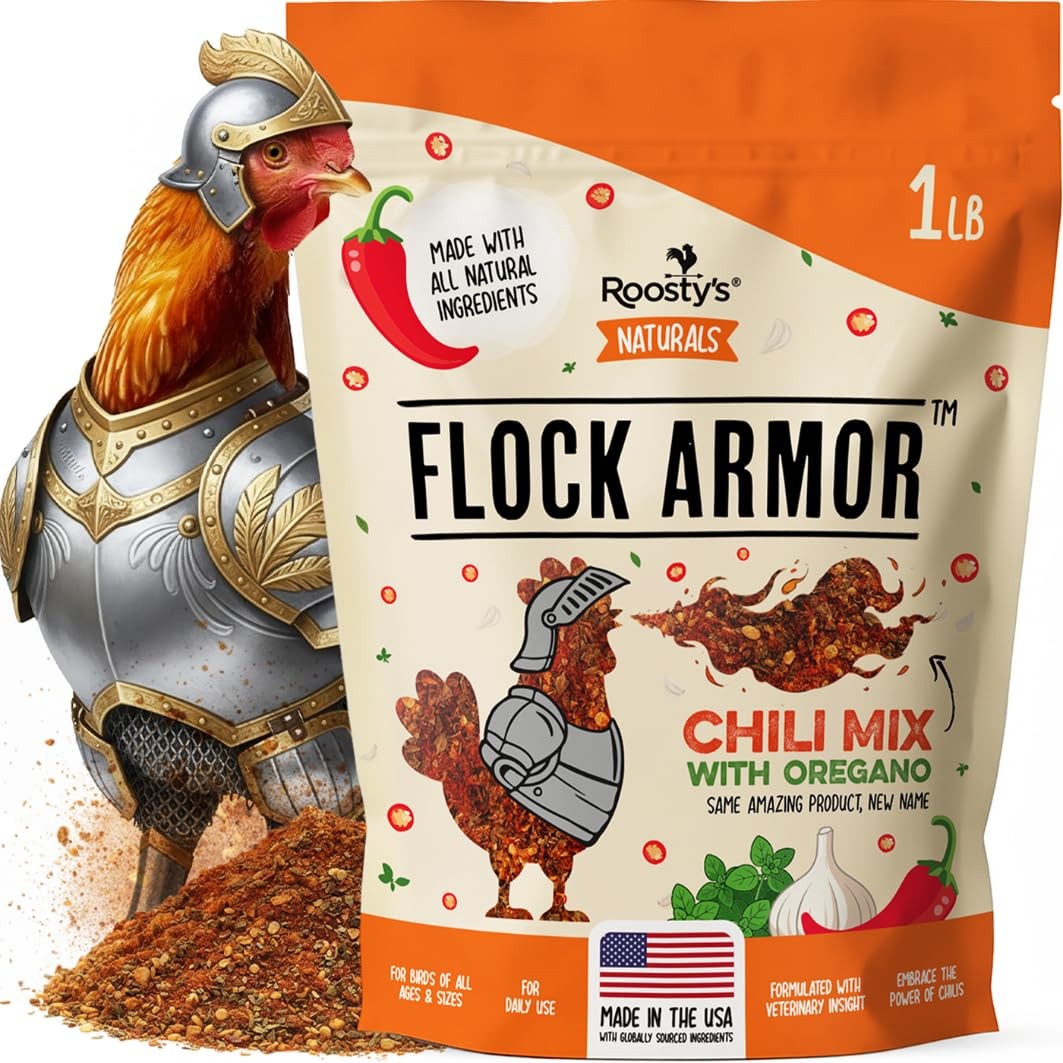 Roosty\'s Naturals Flock Armor - 16 Ounce (XL 1LB), Orange and white Roosty\'s Naturals Flock Armor - 16 Ounce (XL 1LB), Orange and white