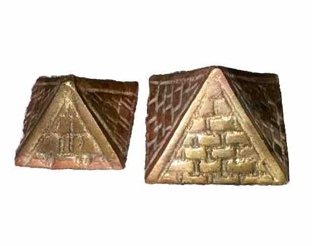 Vintage Solid Brass Pyramids from Egypt Nesting, Stackable - Set Of 2