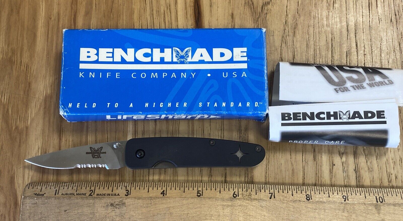 Vintage Benchmade 856 Pardue Folding Knife G-10 Star Cutout USA New In Box