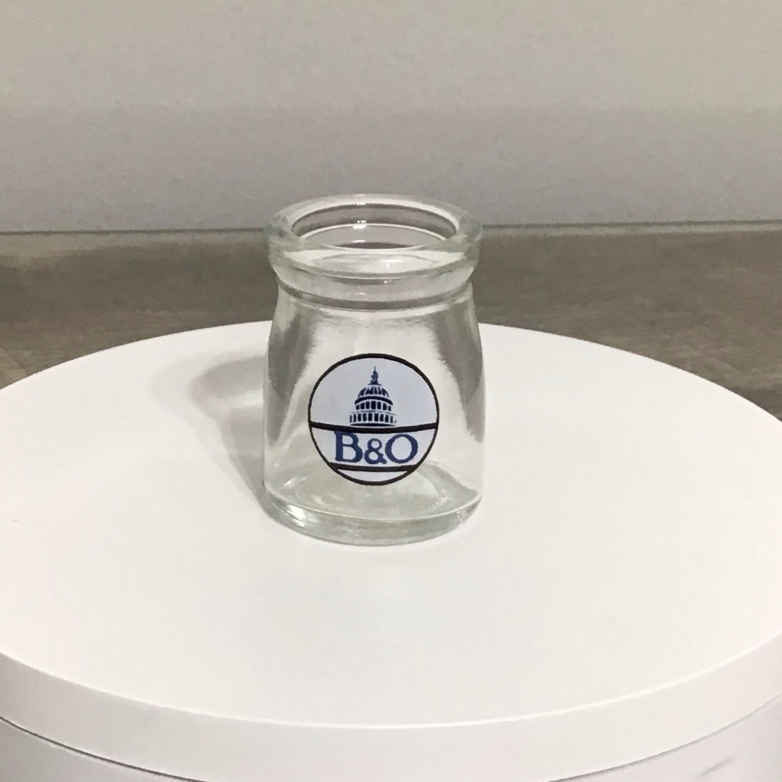 Vintage B&O Baltimore & Ohio Railroad Mini Glass Dairy Creamer