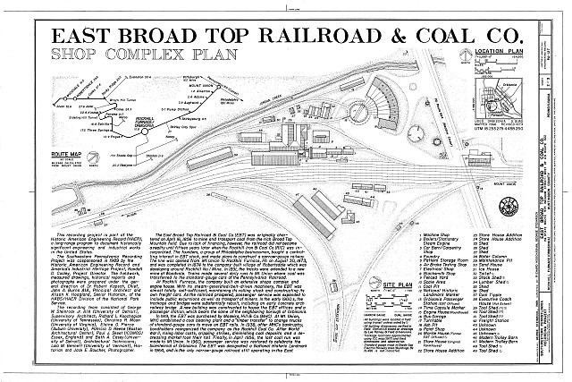 East Broad Top Railroad & Coal Co Rockhill Furnace PA 1900s Shop Plan
