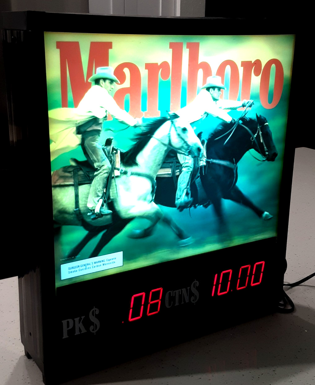 💥MARLBORO 2-Sided 1997 Electric Digital Light-Up Advertising Sign ~ MAN CAVE