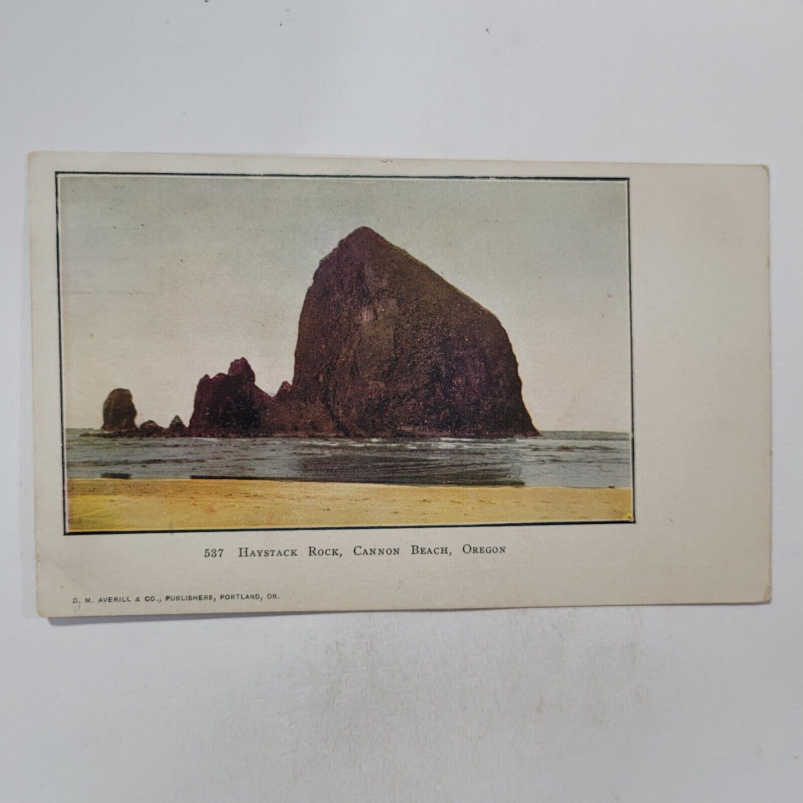 Haystack Rock Cannon Beach Oregon Antique Undivided Back Postcard Seascape