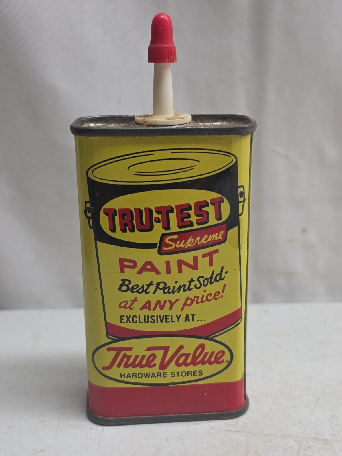 Vintage 1950s True VALUE Hardware TRU-TEST Household Oil Tin Litho Can Vintage 1950s True VALUE Hardware TRU-TEST Household Oil Tin Litho Can