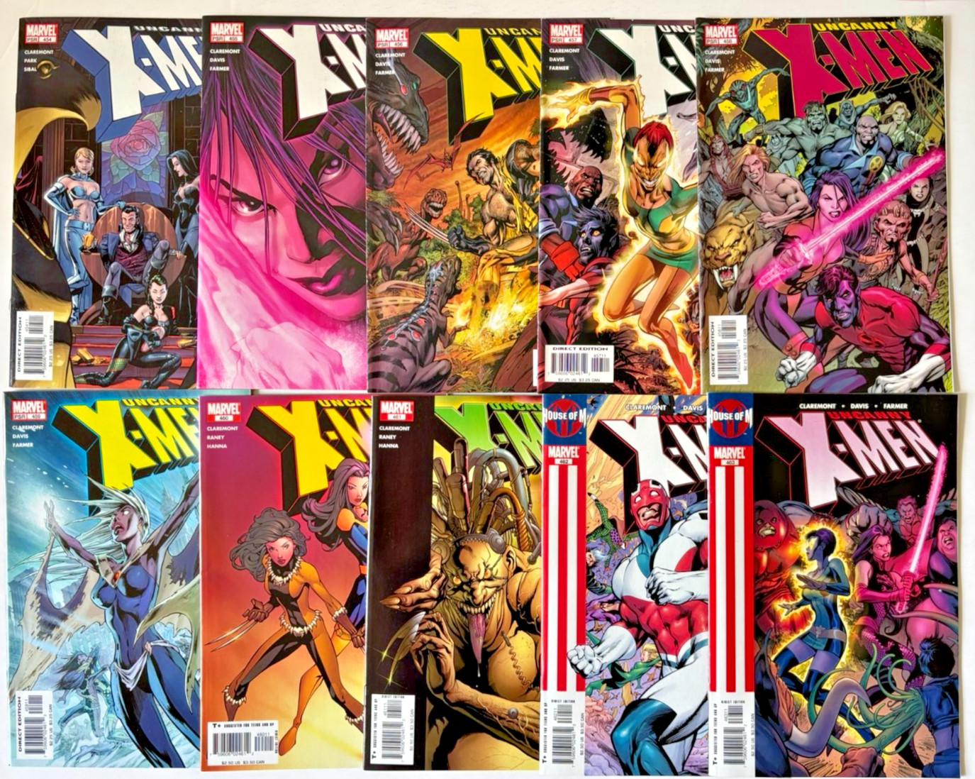UNCANNY X-MEN (2005) 10 ISSUE SET #454-463 MARVEL COMICS
