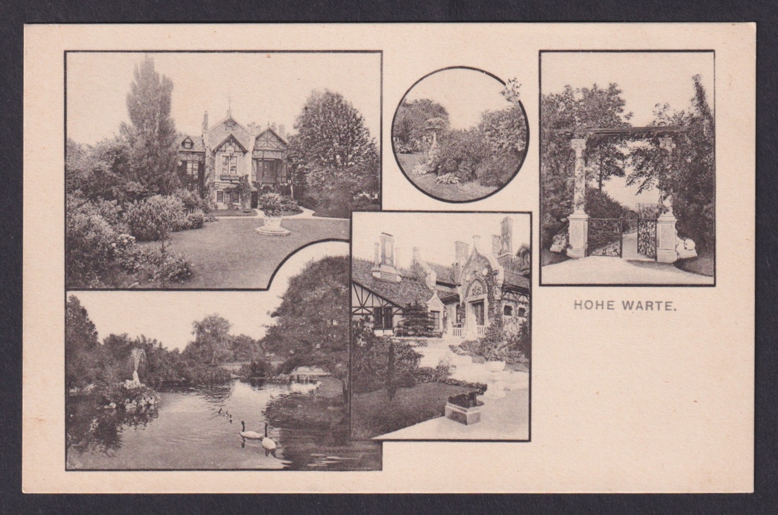 Vintage postcard Austria Vienna Wien Hohe Warte Multi-view Park Lake Mansions