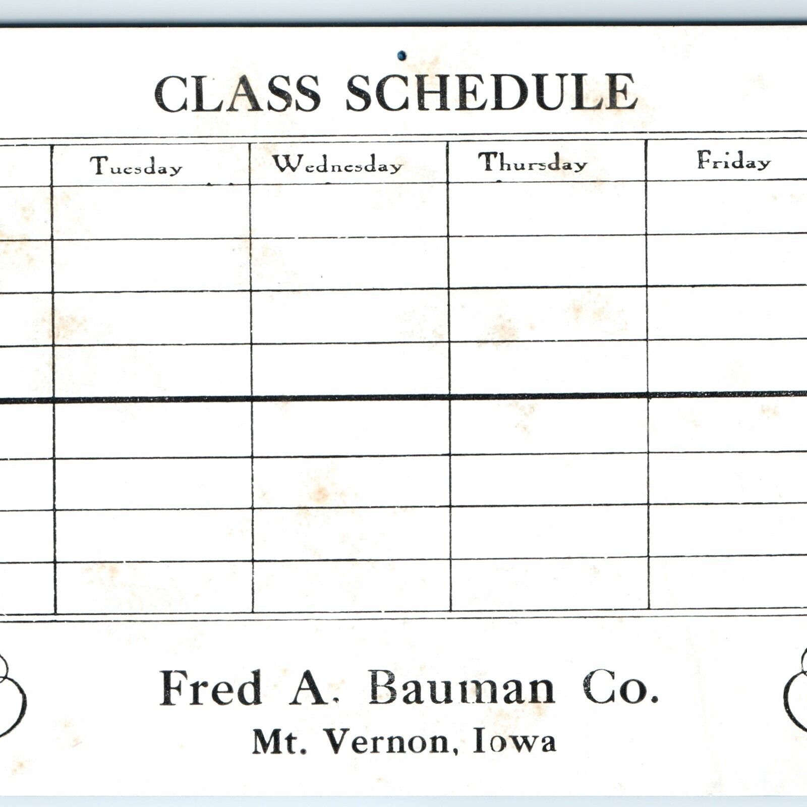 c1920s Mt. Vernon, IA Fred A. Bauman Co. Blotter Card Arrow Shirts Clothing C56