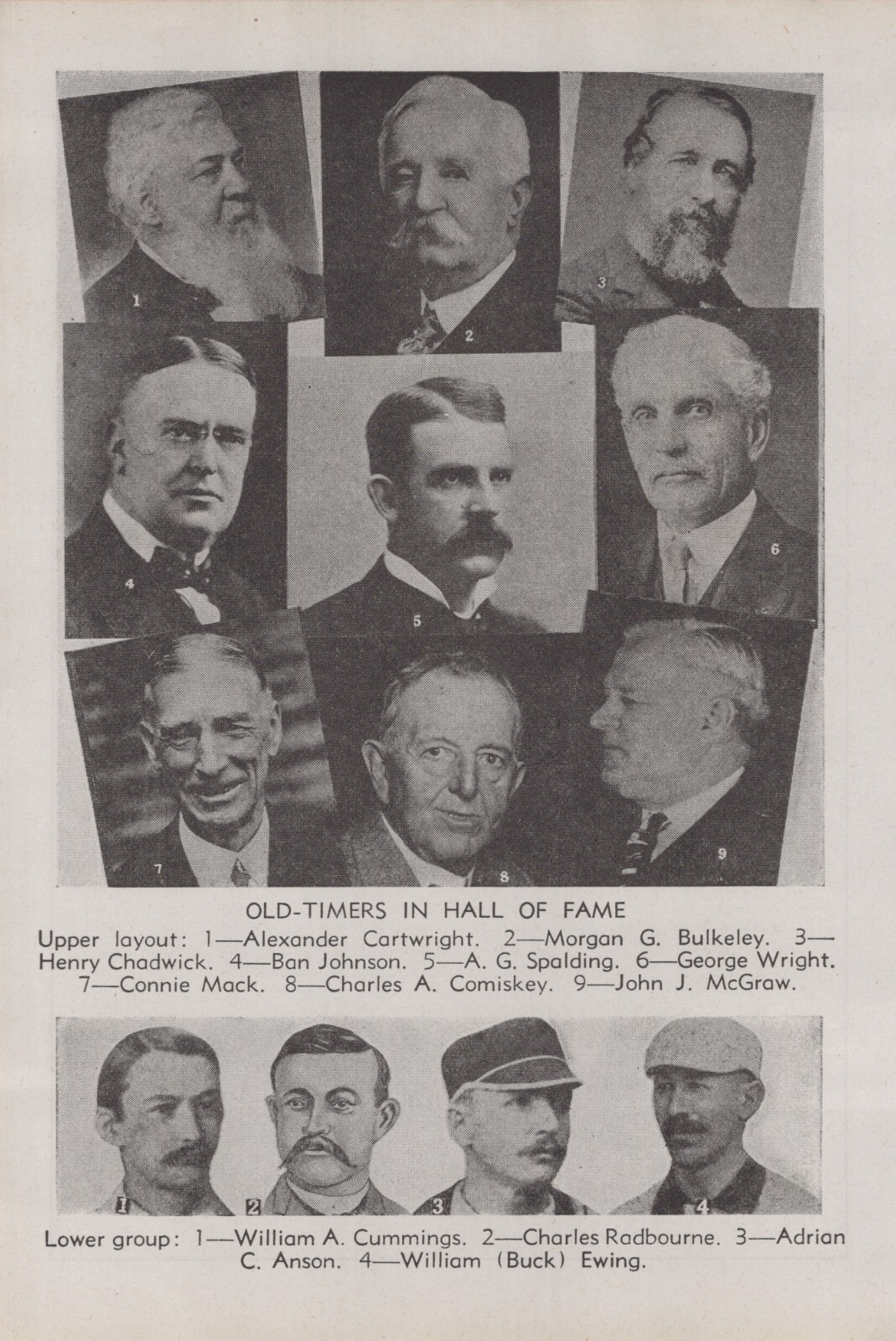 1941 Hall of Fame Coopertsown, Connie Mack, Cap Anson Vintage article Page 1940s