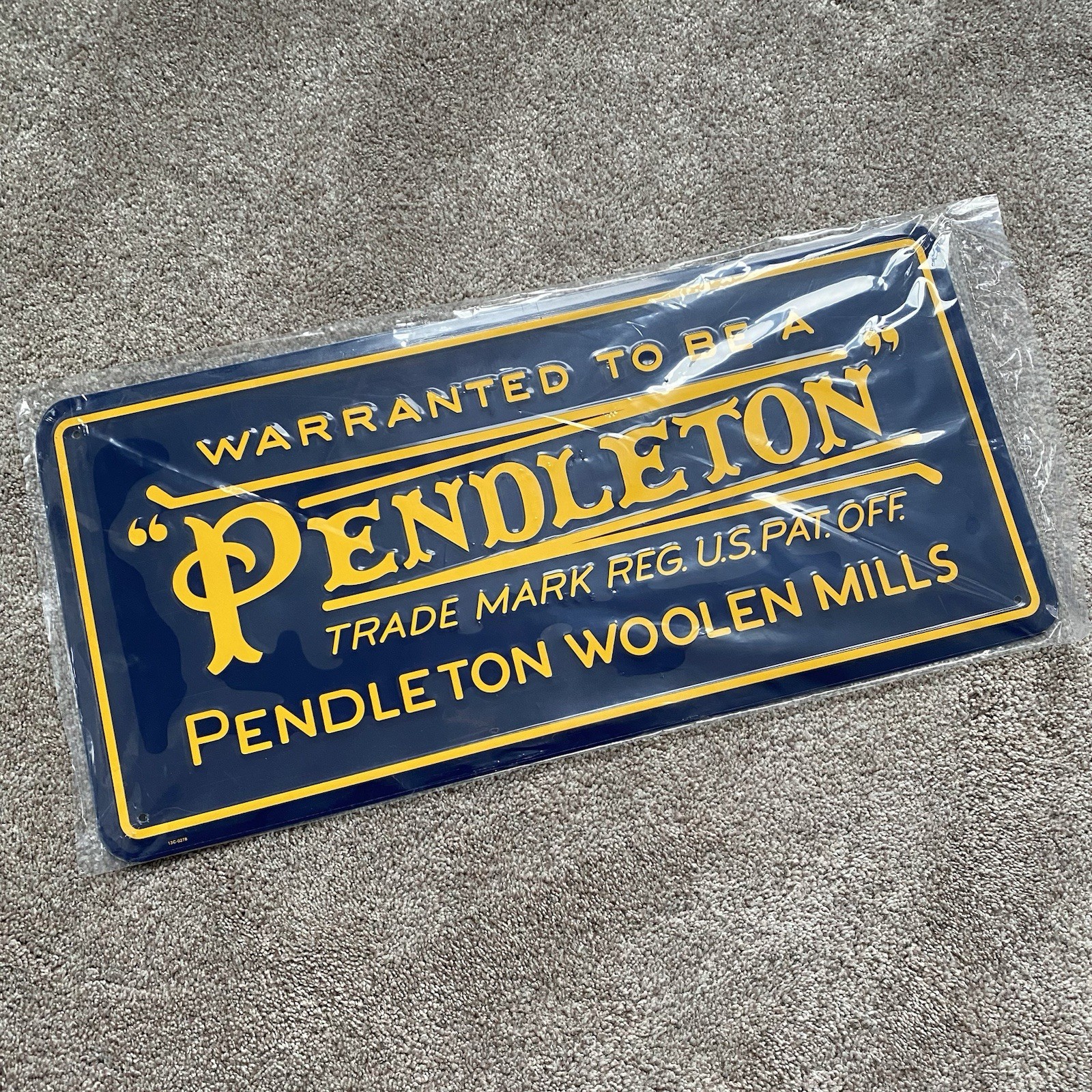 Pendleton Woolen Mills Metal Advertising Tin Sign - 11.5\