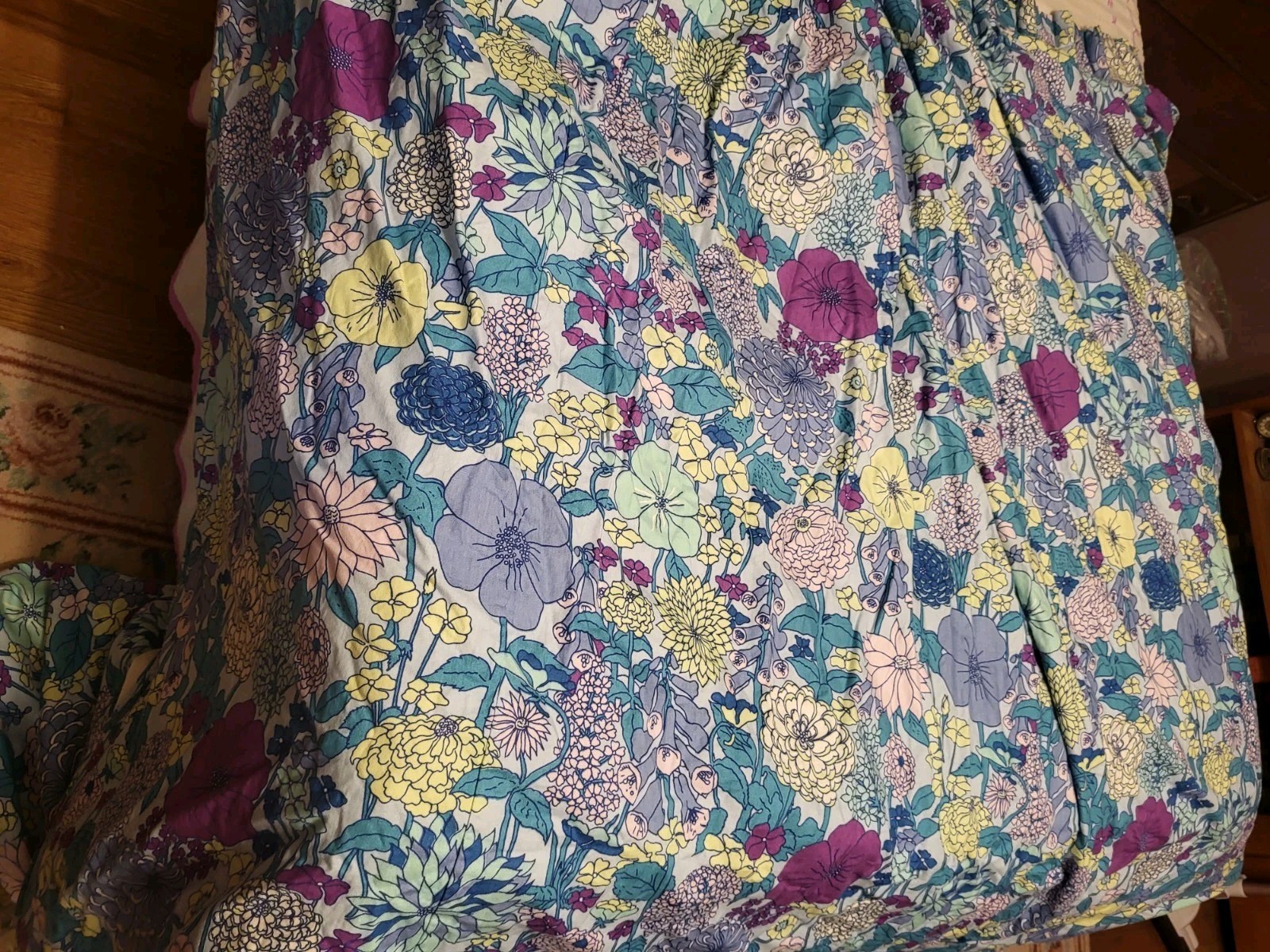 Vtg vibrant 60s 70s psychedelic fabric panel flower power MCM groovy 90\