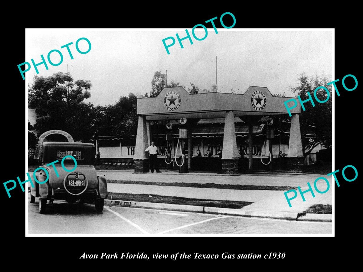 Avon Park Florida The Texaco Gas Station c1930 Old Large Historic Photo