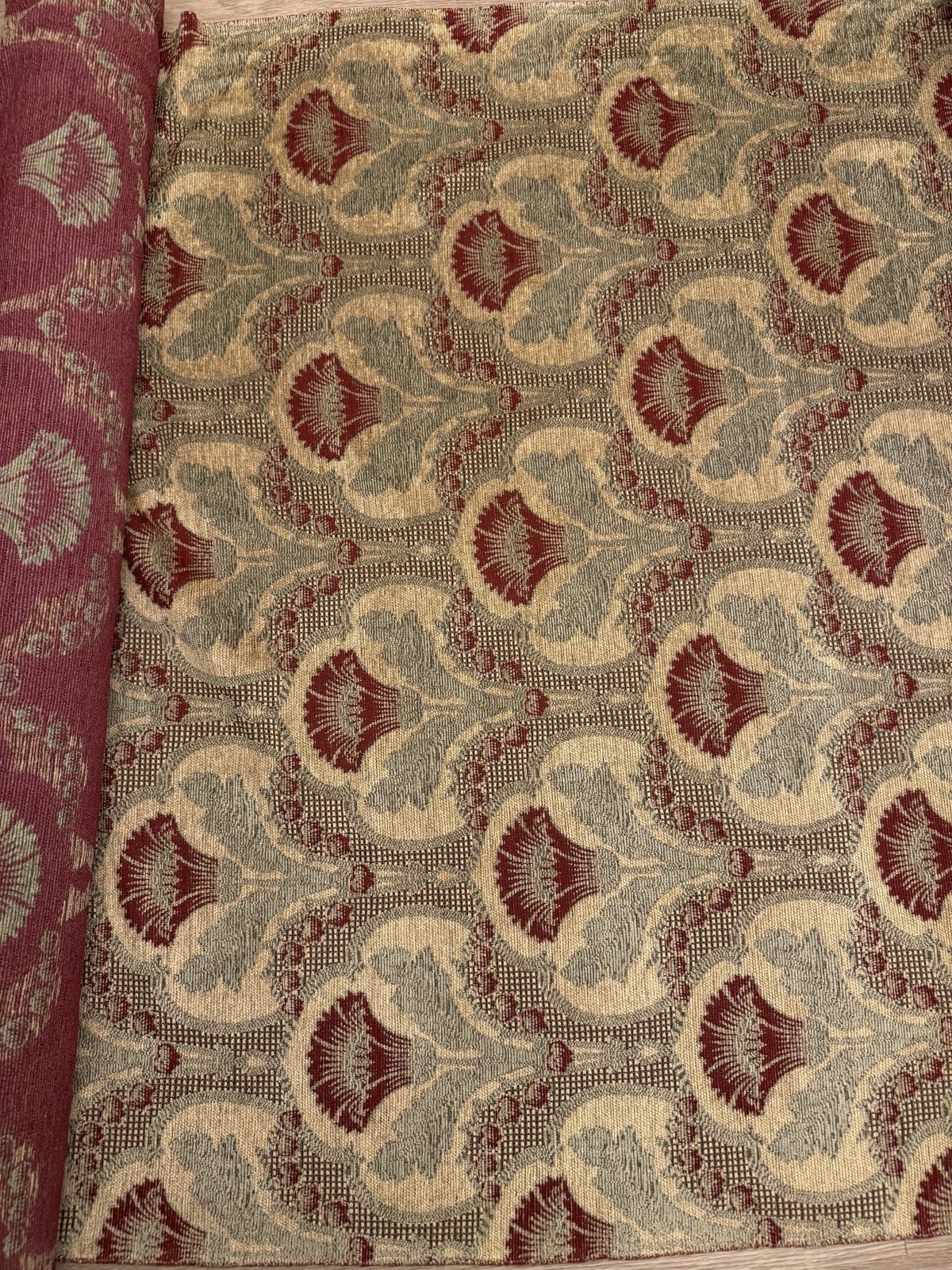 Kravet Italian Jacobean Floral Tapestry 1 Yd Fabric Fan Mustard Gold Burgundy