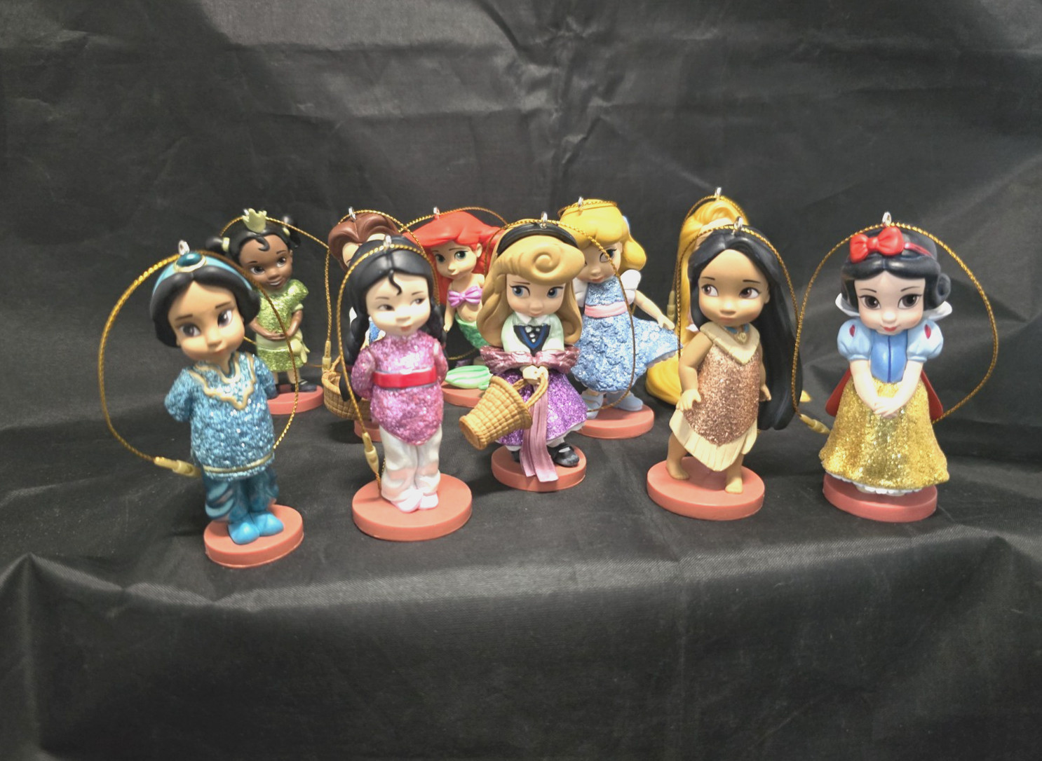 NEW Lot of 10 Handcrafted Disney Once Upon a Story Princess Ornament Set