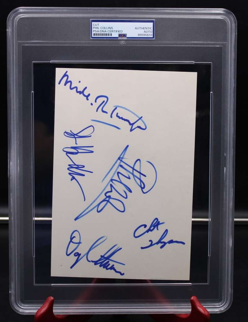Genesis w/ Phil Collins +4 Signed Cut Auto Autograph PSA/DNA Authentic ZK9630