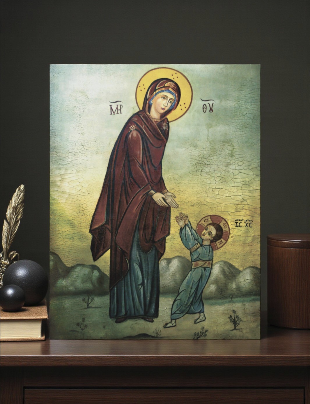 Orthodox Icon of the First Steps of Jesus Christ Rare icon 23x30 cm (9