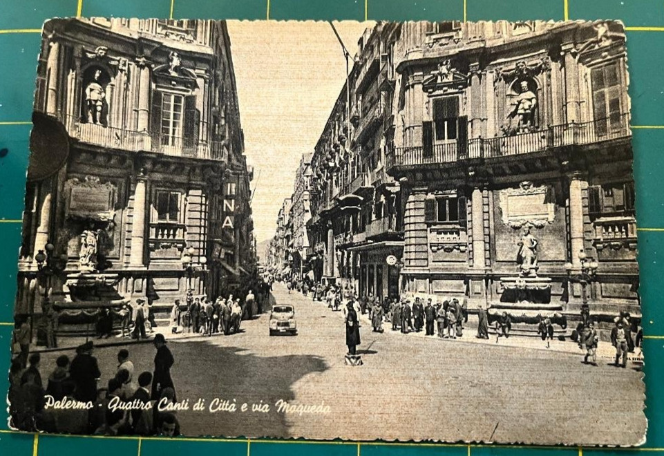 Antique Italy Postcard PALERMO-QUATTRO di CITTA e via MAQUEDO**CIRCA (?)