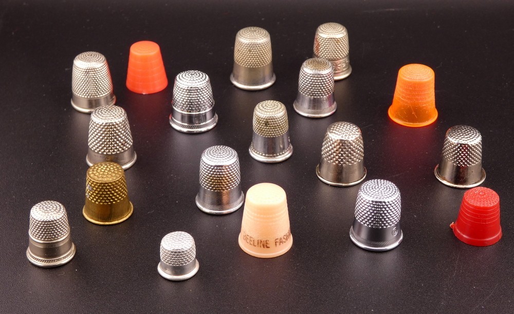 Vintage Thimble Lot of 18 Various Sizes Japan, USA, Germany, Taiwan