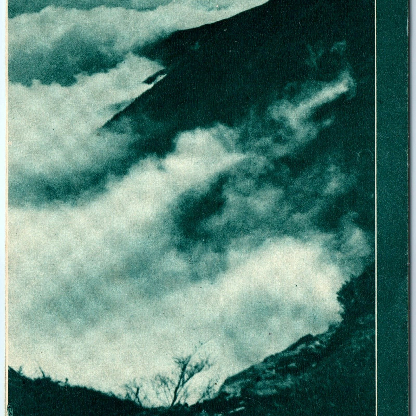 c1930s Mt Tanzawa Japan Looking at Mt Fuji Volcano Peak Clouds Postcard