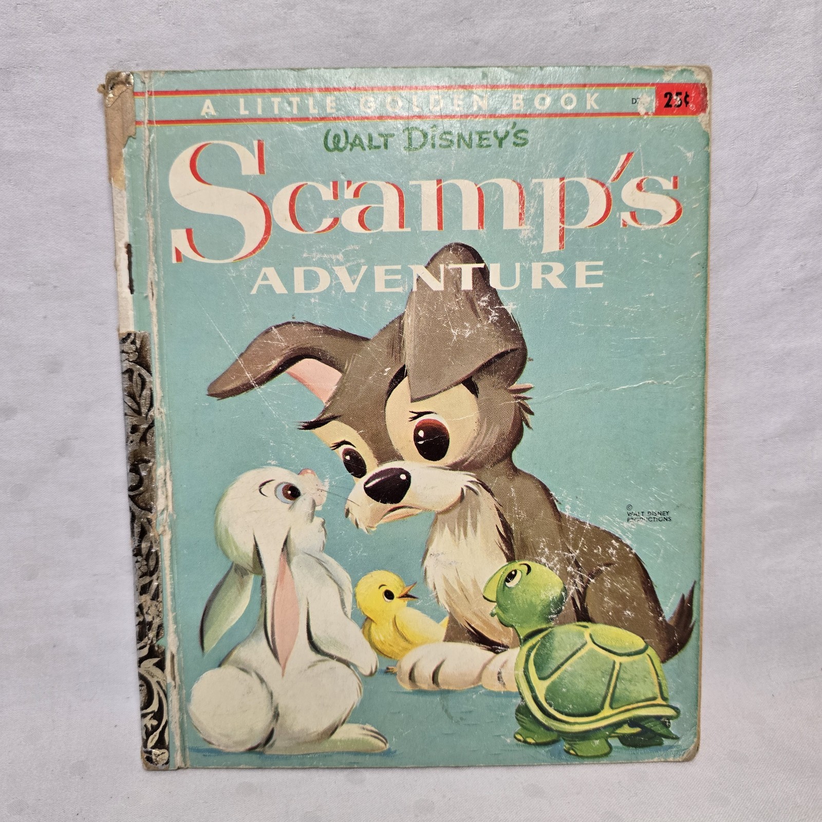 Walt Disney Scamp\'s Adventure 1958 Little Golden Book D70 25 Cent Vintage