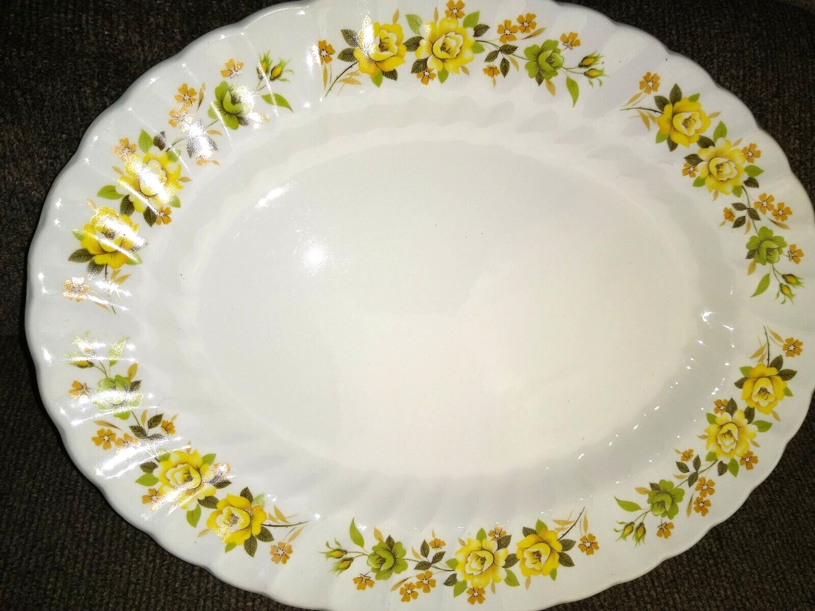 FRANCISCAN PLATTER CHANTILLY Made in Staffordshire England Yellow Flowers