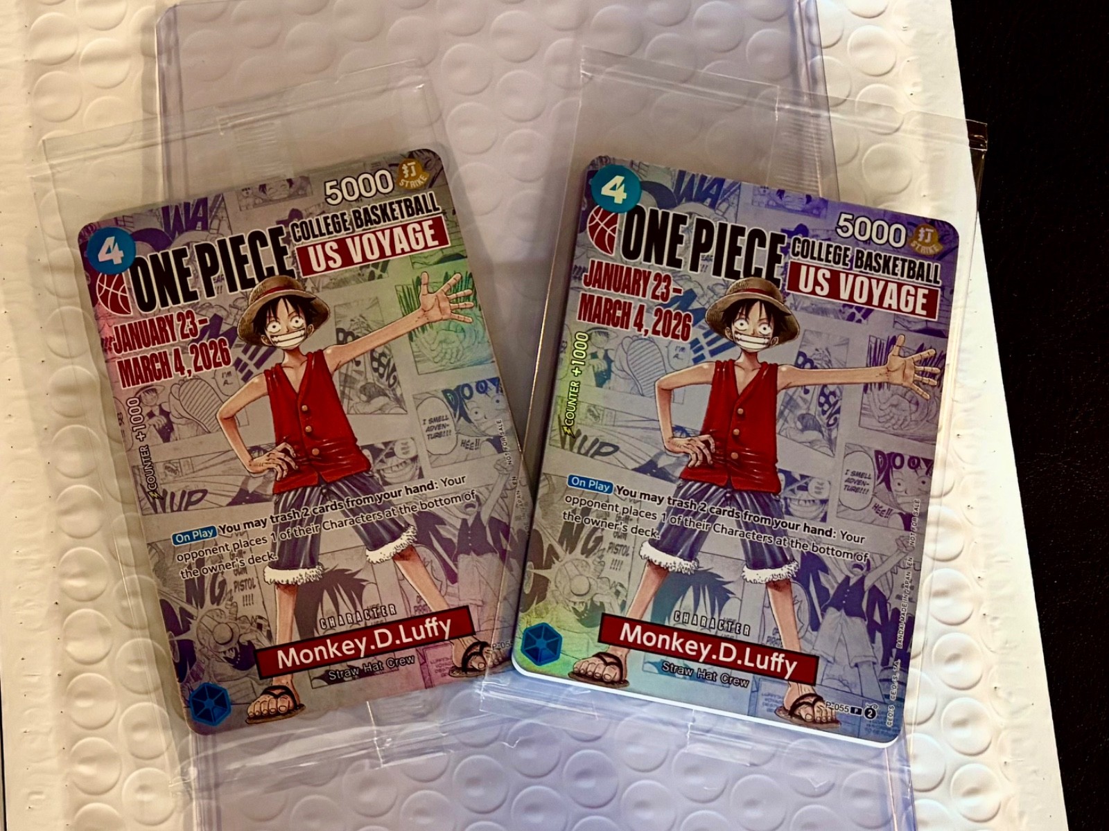 One Piece Monkey .D.Luffy US Voyage college promo mint UNOPENED $175-1 $325-2