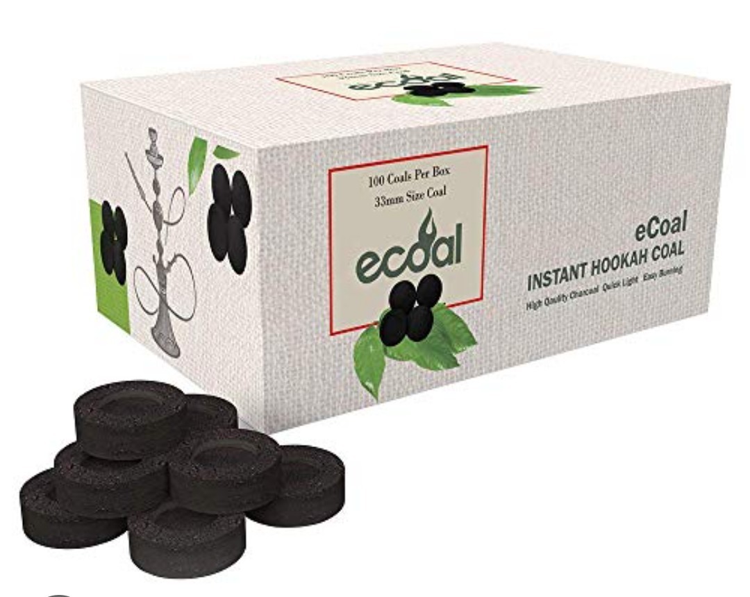 Ecoal Premium Instant Hookah Coal Round 33mm 100ct