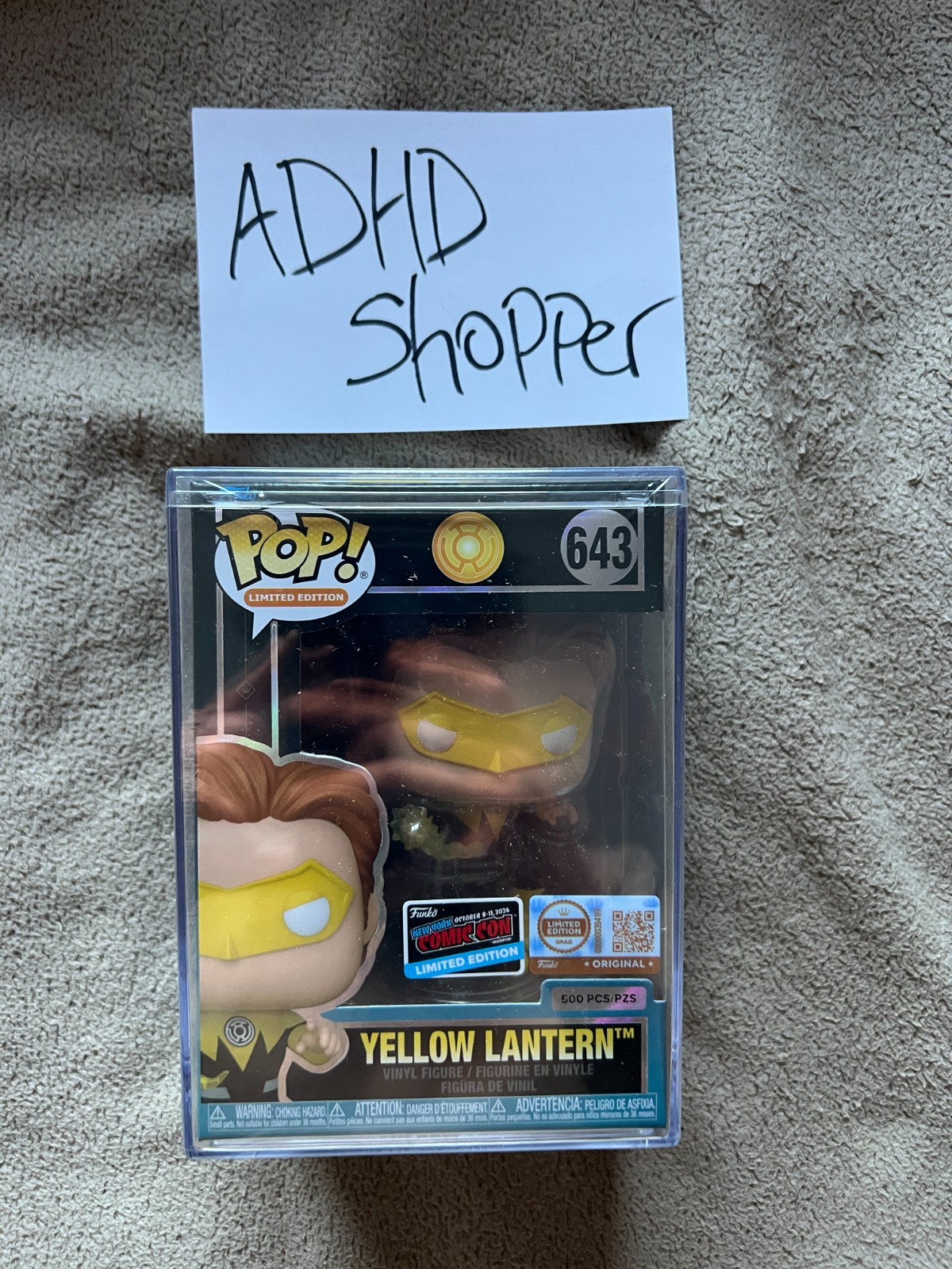 NYCC 2026 Exclusive - Funko Pop DC Yellow Lantern - Booth Only LE 500