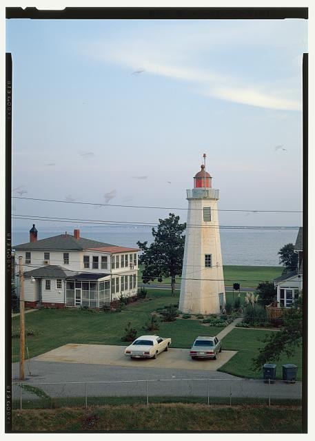 Photo:Fort Monroe VA Lighthouse 1970s View Houses by Water HABS