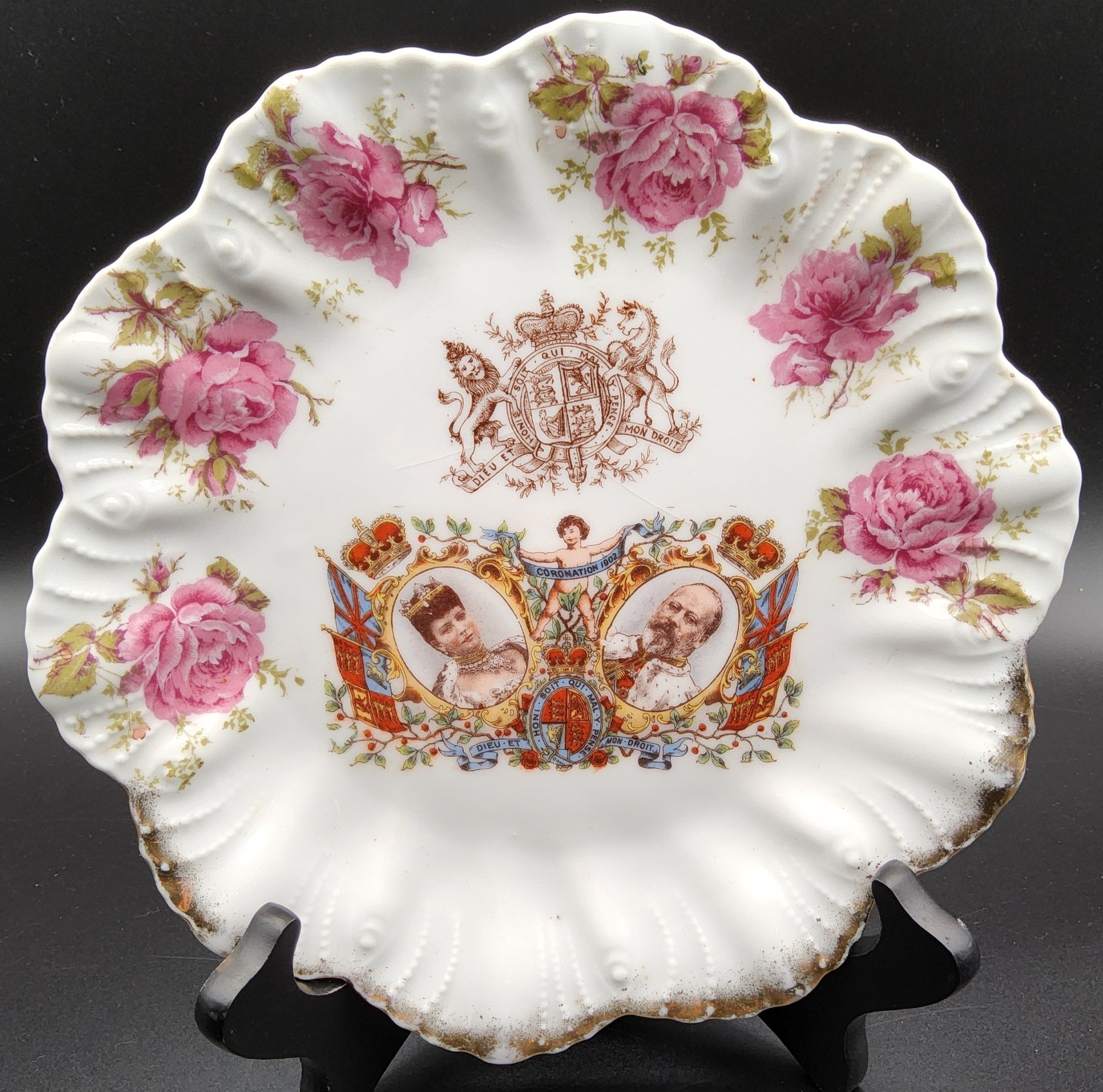 Antique King Edward VII & Queen Alexandra 1902 Coronation Commemorative Plate Antique King Edward VII & Queen Alexandra 1902 Coronation Commemorative Plate