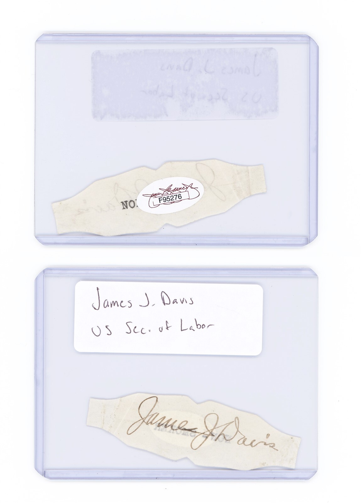James J Davis Signed Vintage Cigar Wrapper Label JSA 2nd US Secretary of Labor