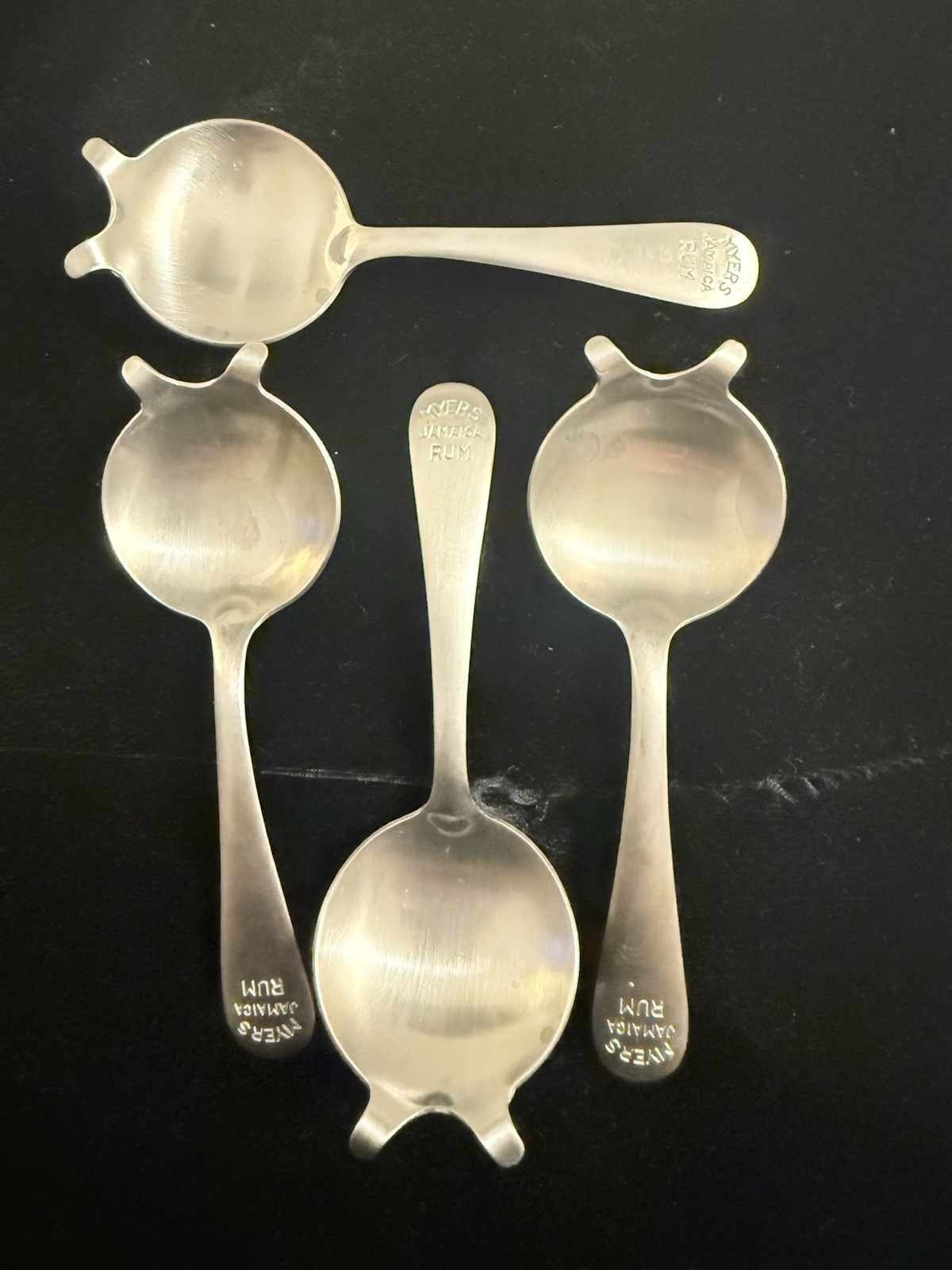 LOT Set 4 VTG MYERS Jamaica RUM WHISKEY Flaming Burning Warmer Spoon BARWARE Bar